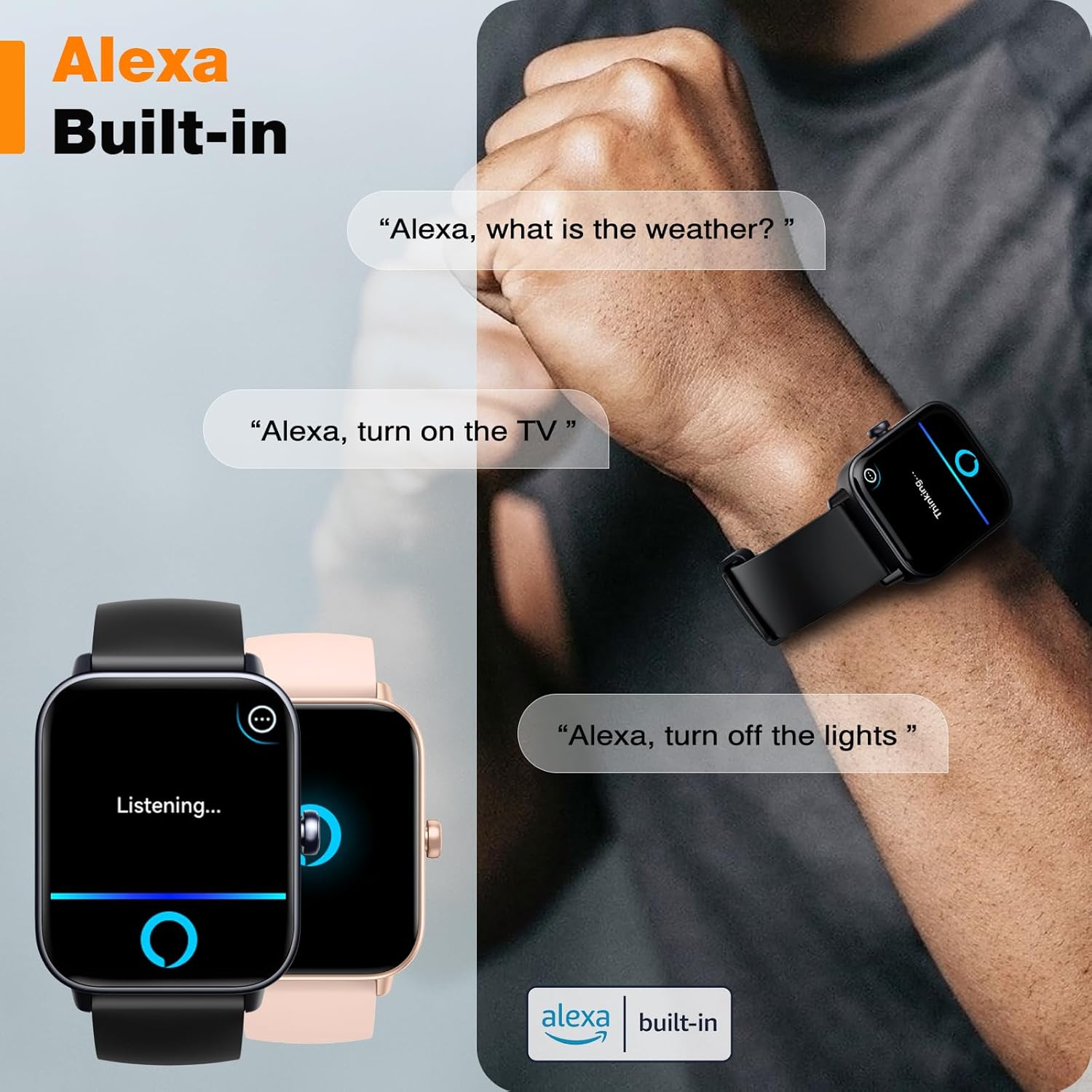 Smart Watch with 1.8" Touchscreen, Fitness Tracker, Heart Rate & Blood Oxygen Monitor M787497