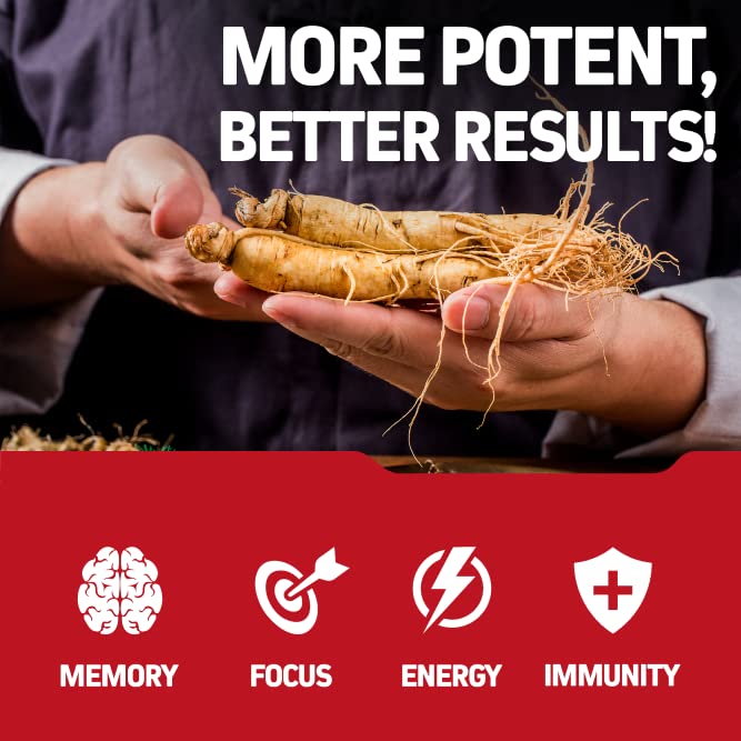 Korean Red Panax Ginseng 1500mg Root Extract Supplement - 120 Capsules G813403