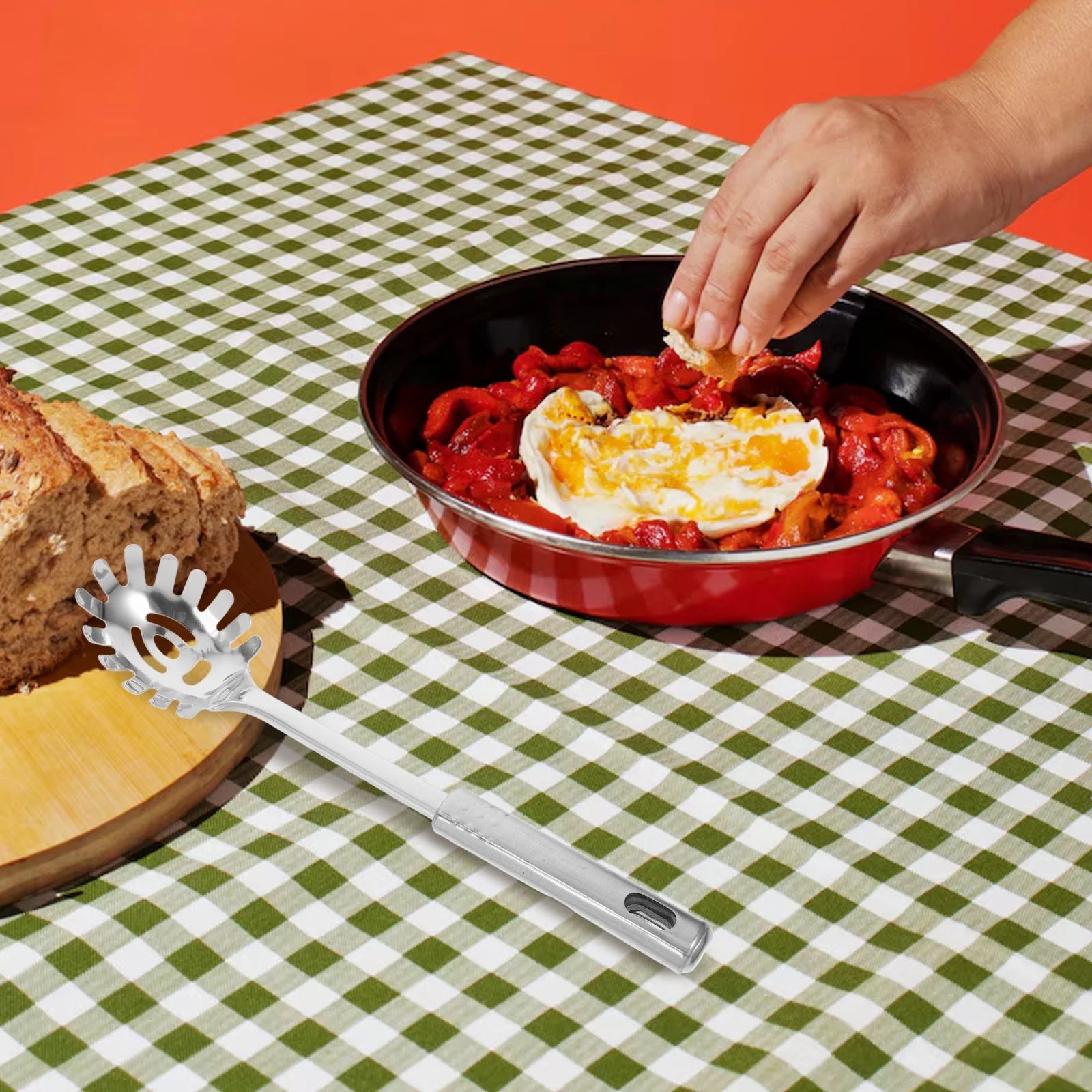Stainless Steel Pasta Server with Spaghetti Spoon and Fork S29996