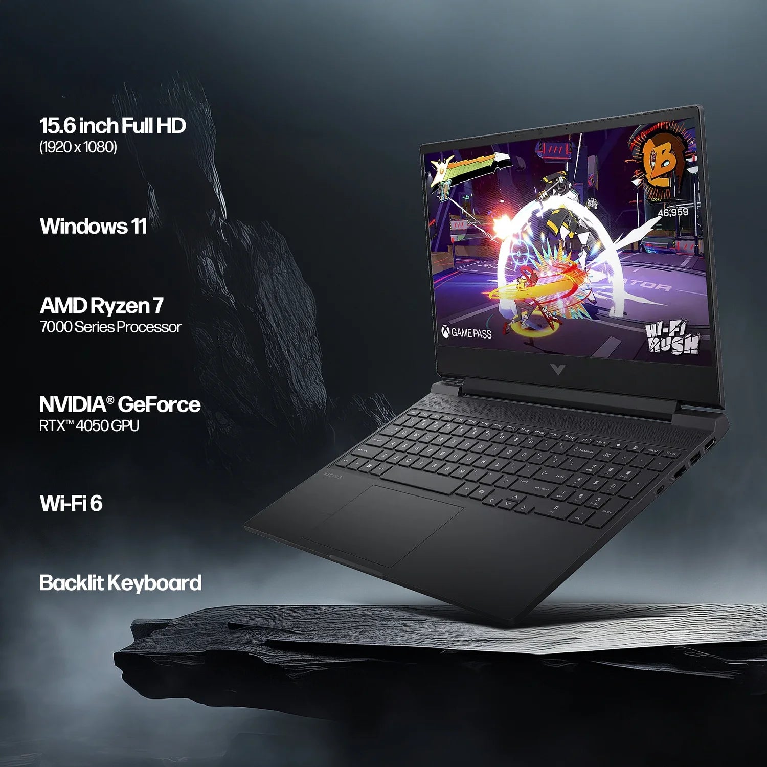 15.6" FHD 144Hz Gaming Laptop, AMD Ryzen 7, 64GB RAM, RTX 4050, 2TB SSD G364