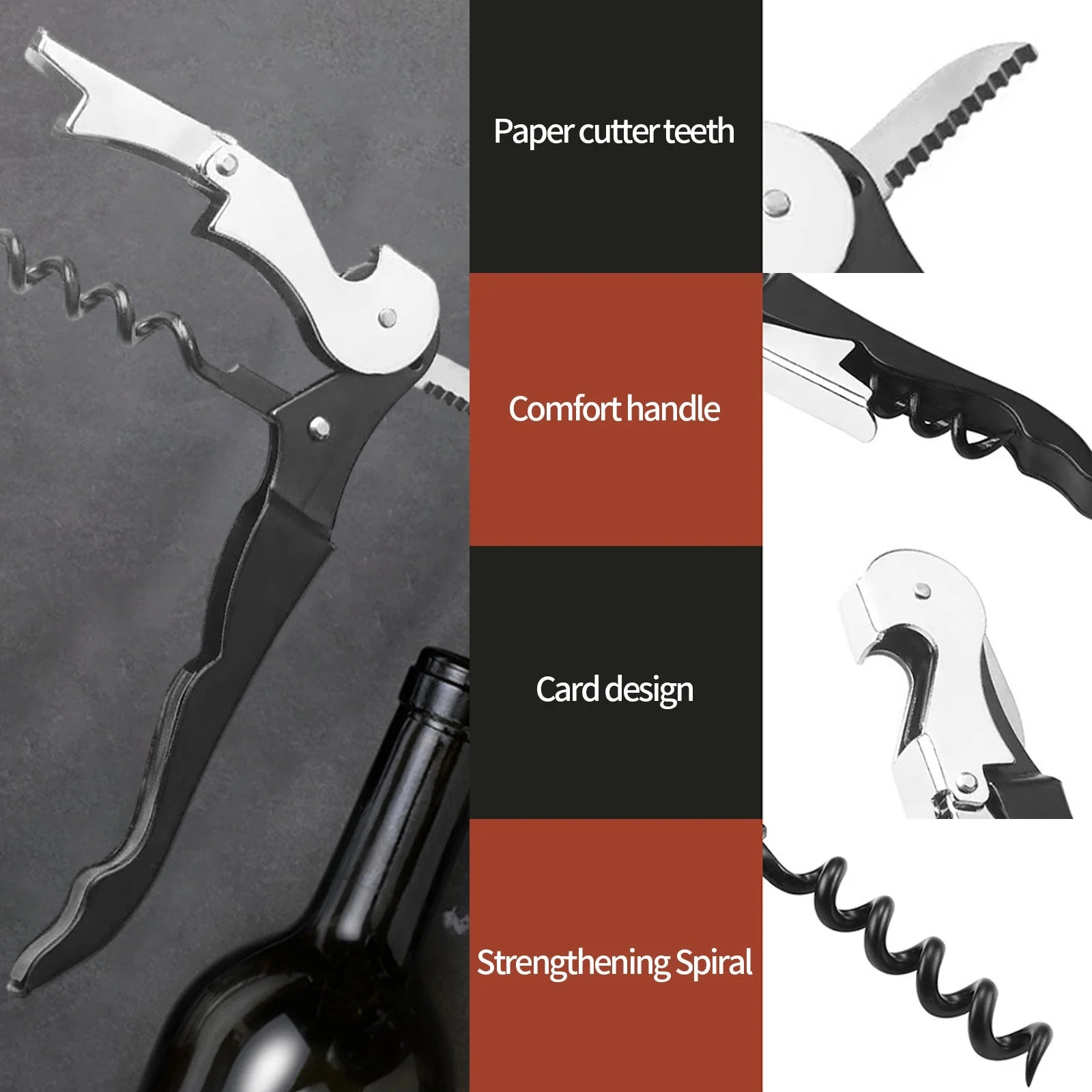 Waiter Key Bottle Opener with Foil Cutter and Jar Opener R32213