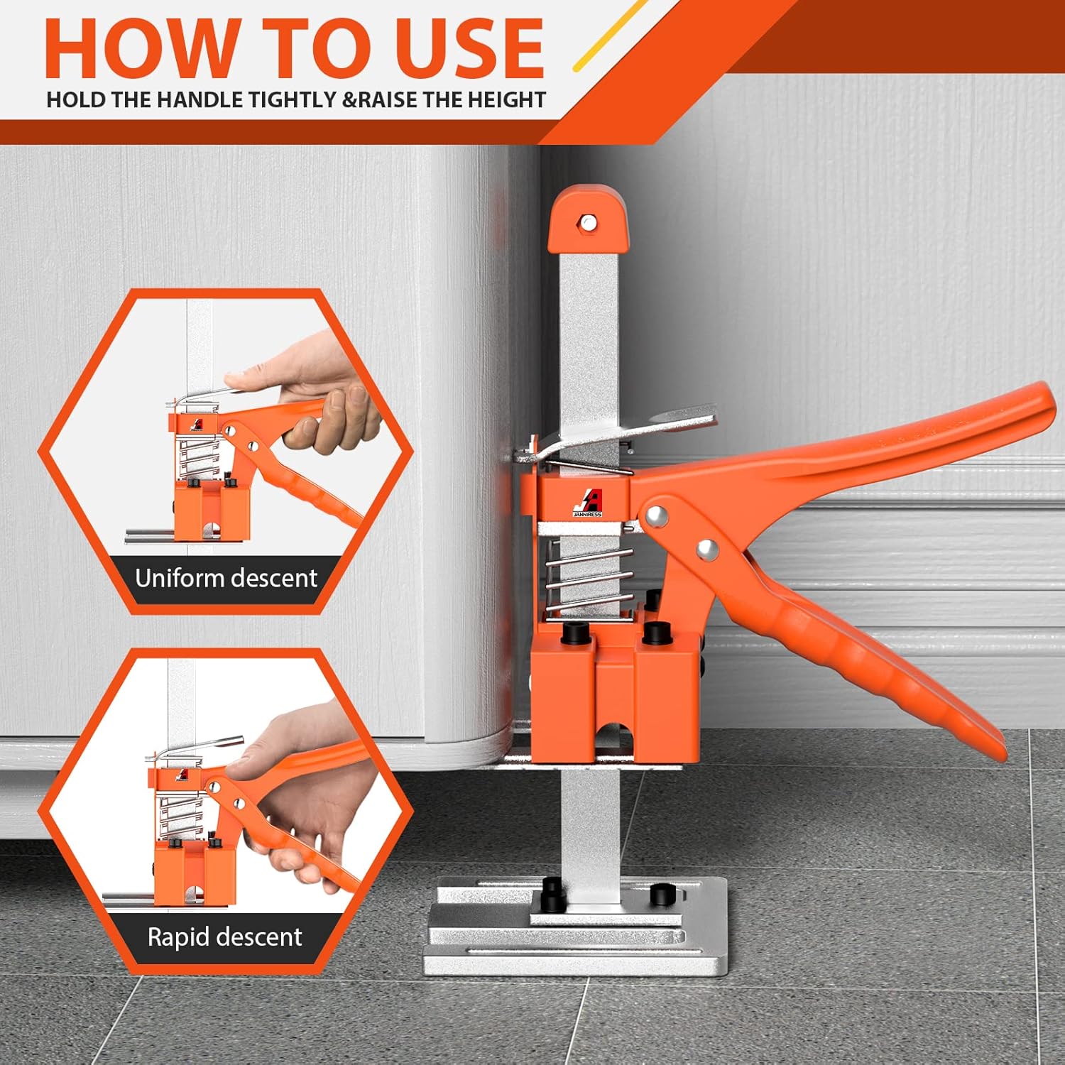 Multifunctional Furniture Lifter Jacks for Cabinets and Wall Tile, 490LBS Load Z684274