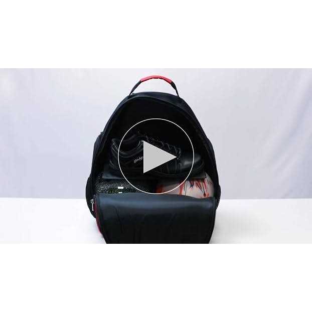 2 Ball Backpack Black/Red W2600