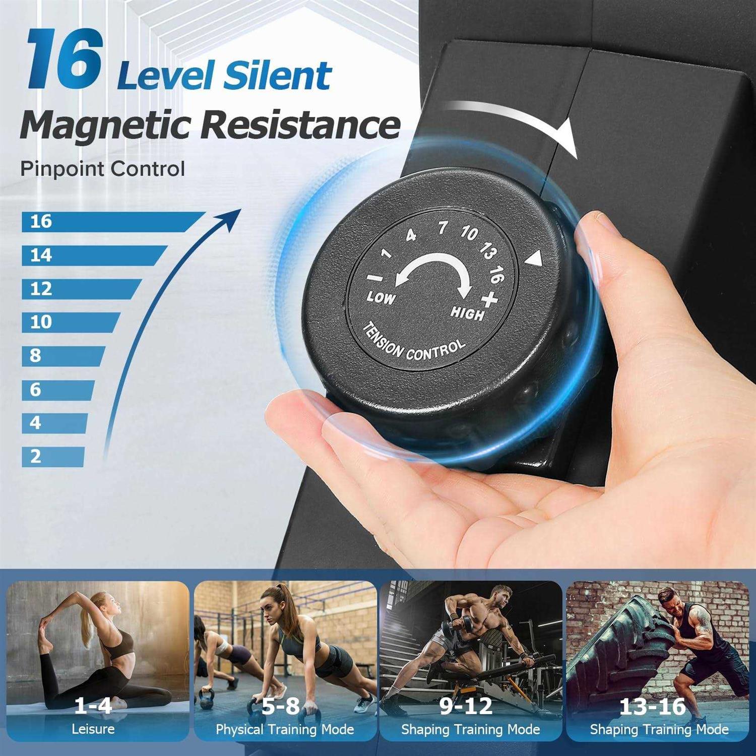 Magnetic Rower with Aluminum Slide Rail and LCD Monitor for Home Cardio J835