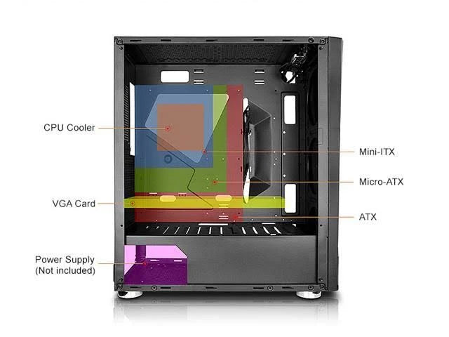 ATX Mid Tower PC Case with Tempered Glass Side and RGB Front A60740