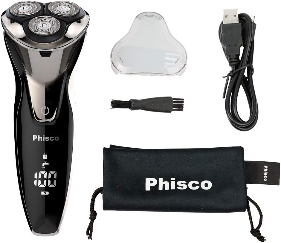 Electric Shaver for Men, Waterproof Rotary, Wet/Dry, LED Display O182