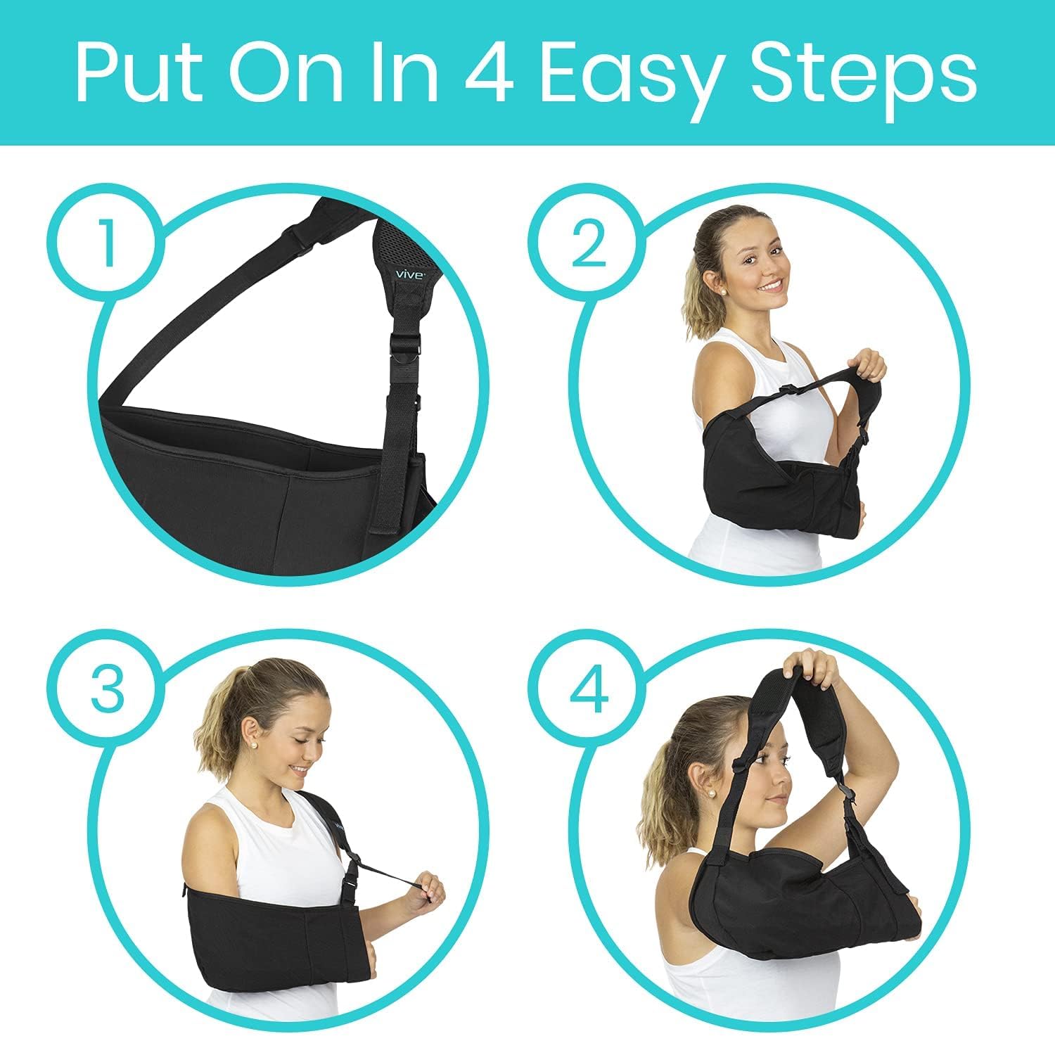Arm Sling Shoulder Immobilizer for Left or Right Arm, Adjustable Padded Straps W612737