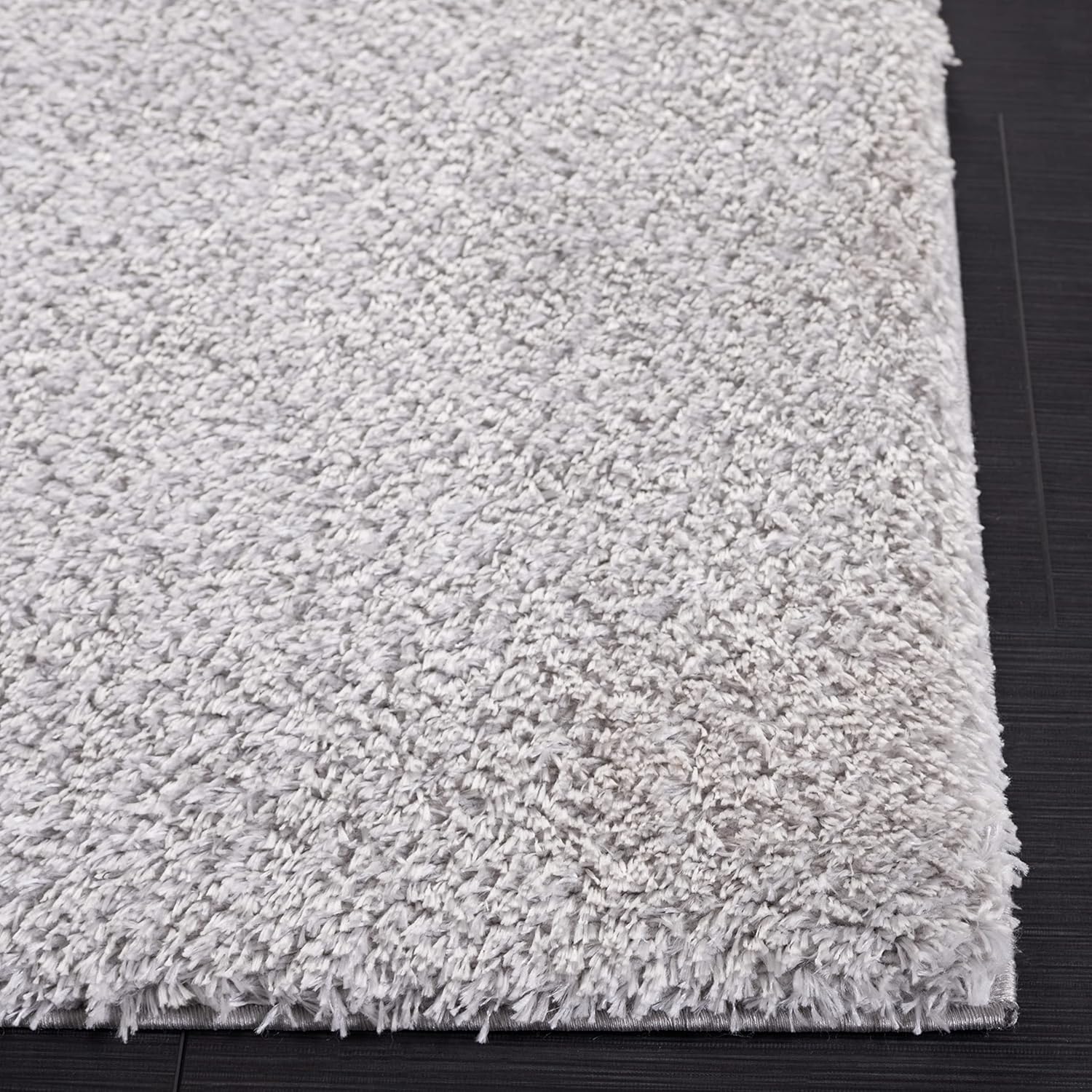 Shag Area Rug - 8' x 10', Light Grey, Solid Design G7812