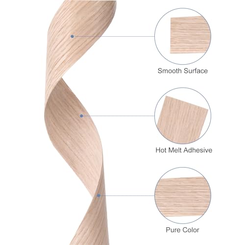 Red Oak Wood Veneer Edge Banding, 1.5 Inch x 25 Ft M4161