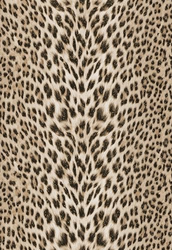 Leopard Textured Wallpaper, Gold Glitter Non-pasted 3D Embossed Wall Mural Q14916