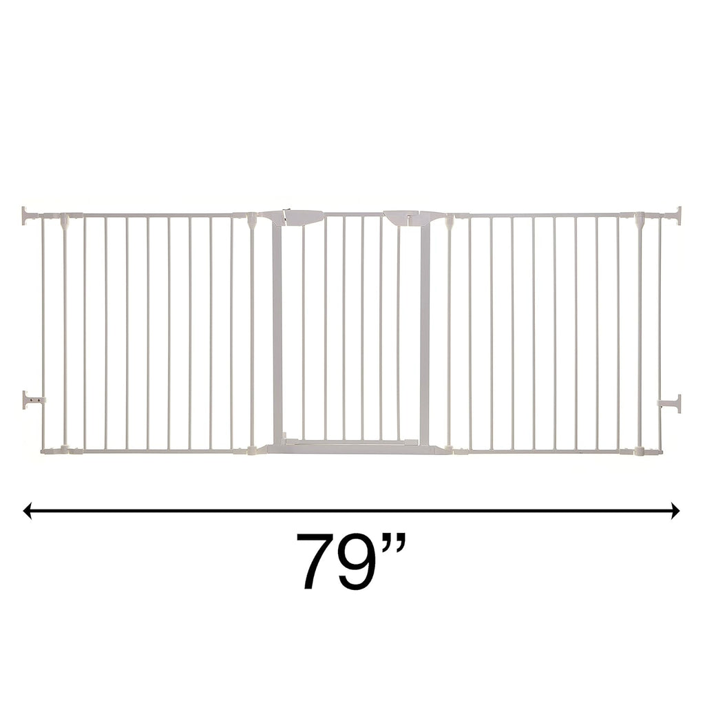 Baby Gate for Stairs, Straight Angled or Irregular Openings (White) G4922