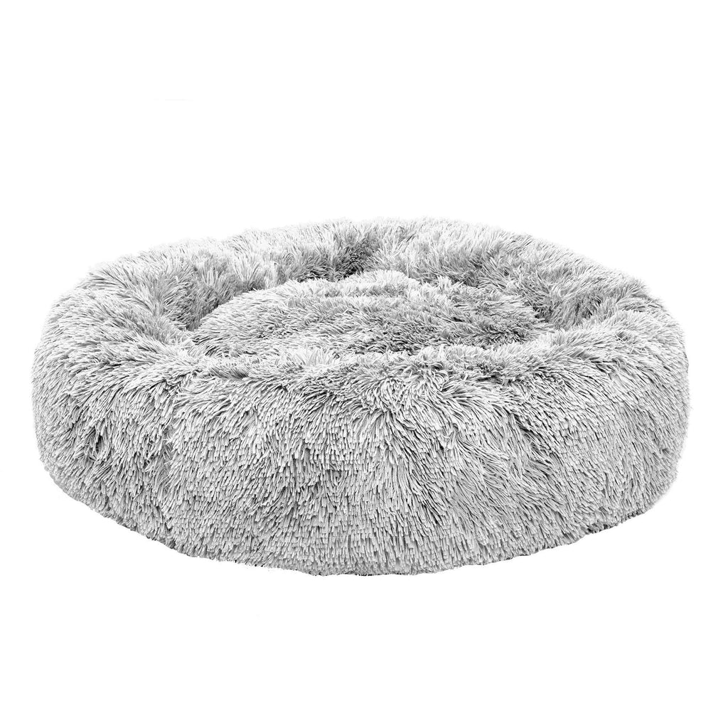 Calming Cuddler Long Fur Donut Dog Bed - Large, Mist Gray F87846