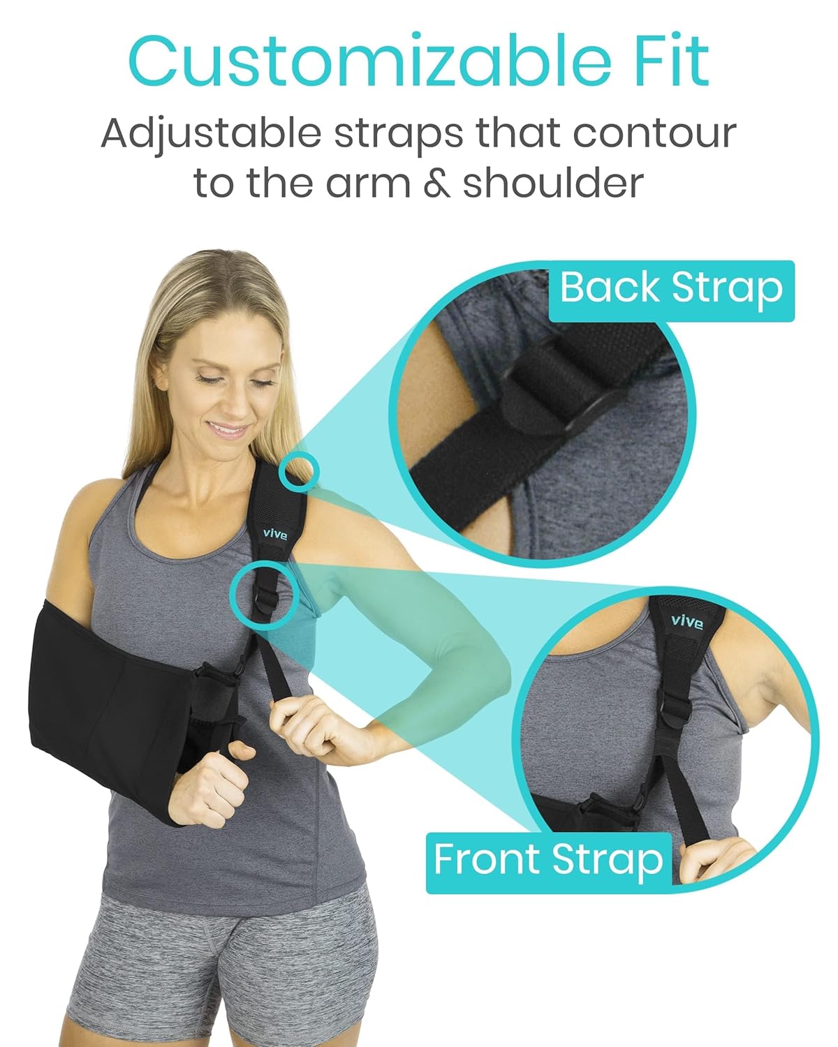 Arm Sling Shoulder Immobilizer for Left or Right Arm, Adjustable Padded Straps W612737