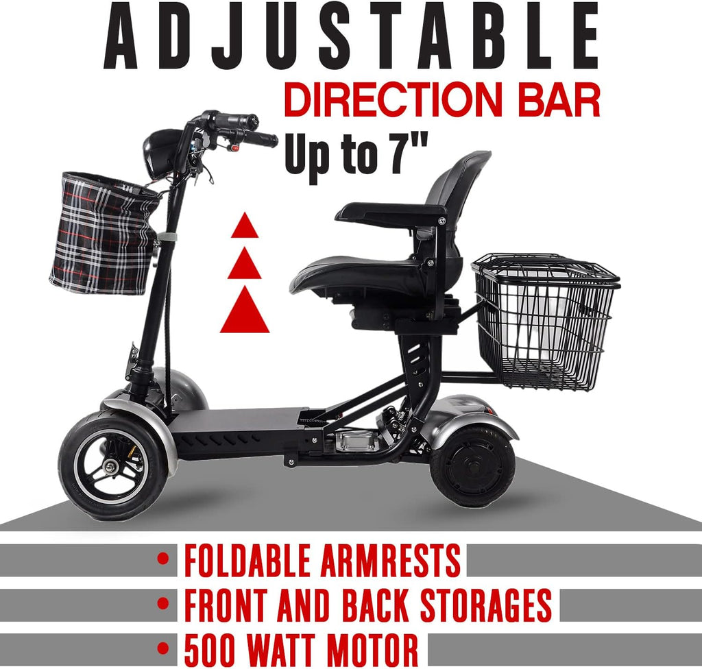 Foldable 4 Wheel Mobility Scooter for Seniors with Long Range Battery Z607344