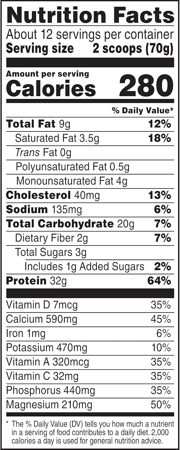 Protein Powder Supplement, Intense Vanilla, 2 Pound U919
