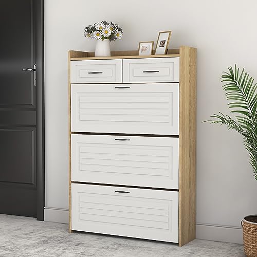 Shoe Cabinet with 3 Flip Drawers for Entryway F85048