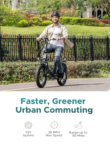 Electric Bike for Adults, 20" Fat Tire, 52V 13Ah Removable Battery, 7-Speed G730260