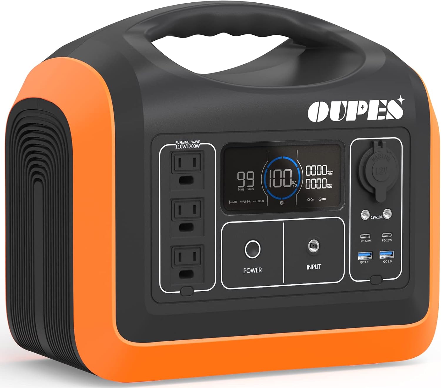 Portable Power Station 1200W, 992Wh Solar Generator with LiFePO4 Battery, 3 AC Outlets for Camping and Home Use A959