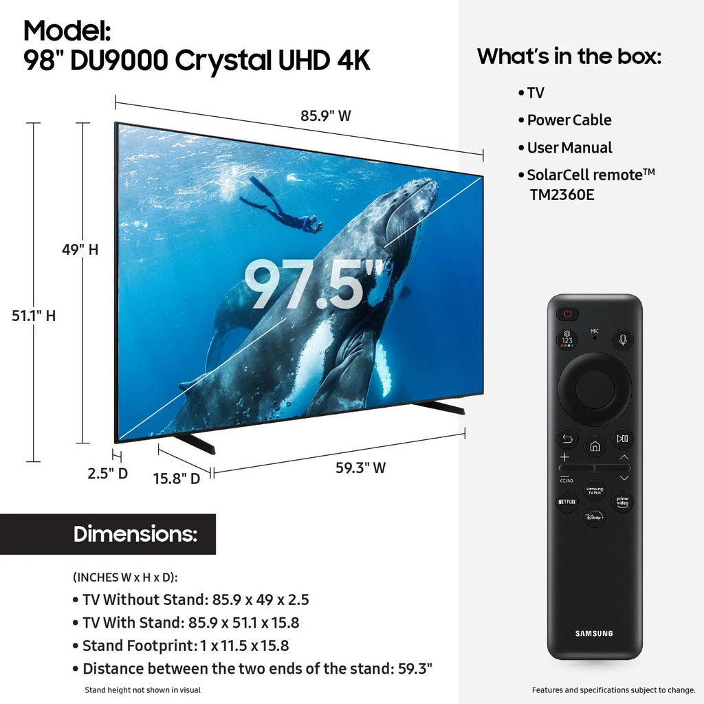 98 Inch Flat Screen Crystal UHD Smart TV HDR Z76975