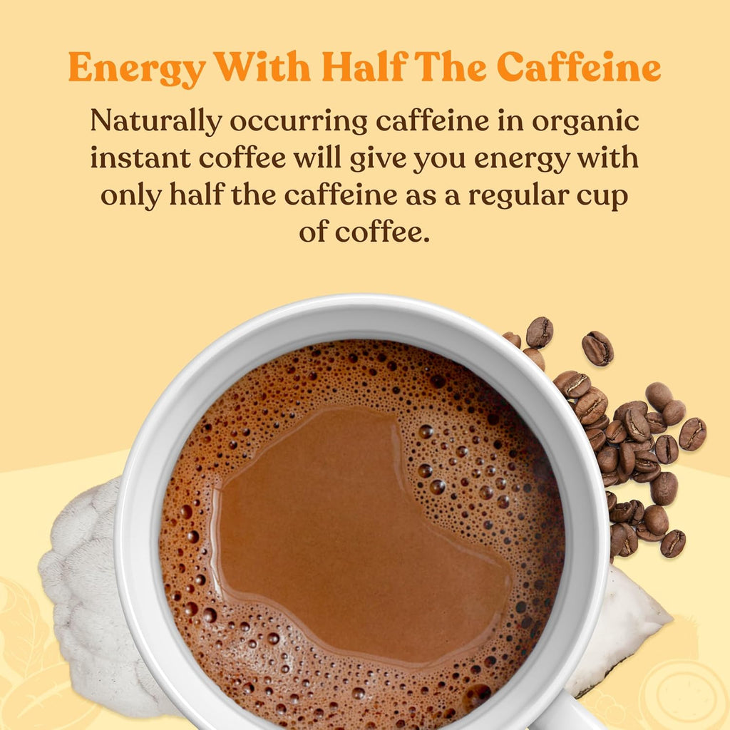 Organic Instant Coffee Latte Mix with Lion's Mane, Chaga Mushrooms & Coconut Milk Powder E480