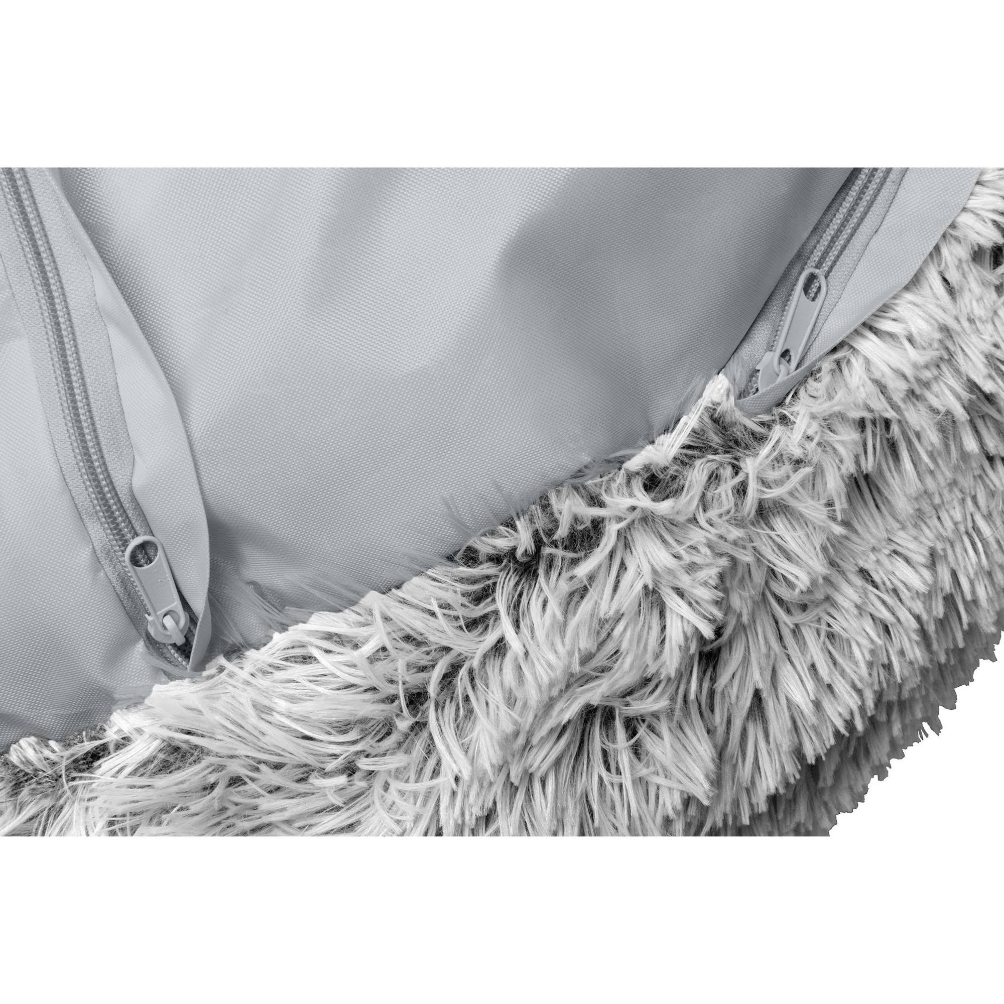 Calming Cuddler Long Fur Donut Dog Bed - Large, Mist Gray F87846