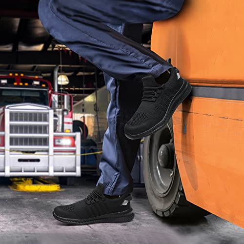 Steel Toe Work Shoes for Men and Women, Lightweight Slip Resistant Safety Sneakers T16315
