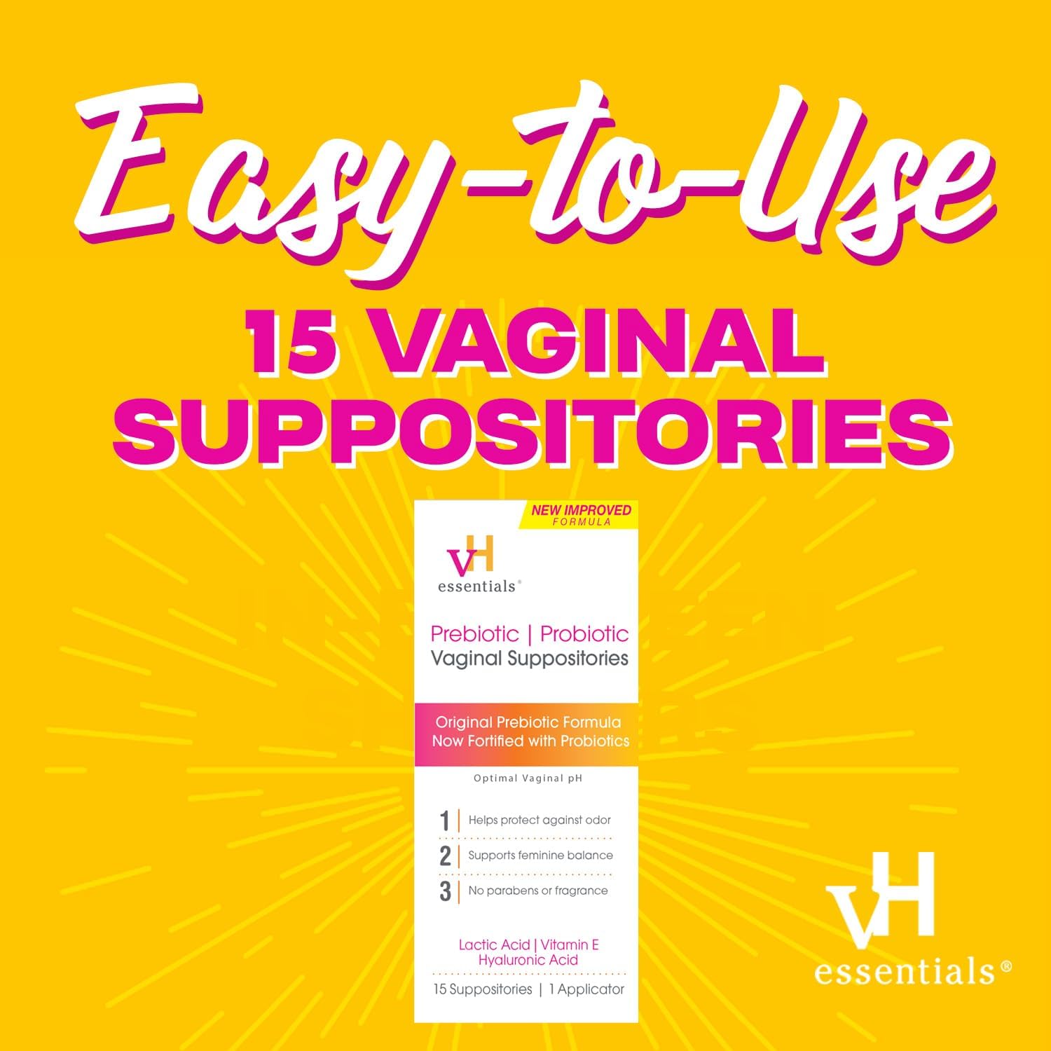 Prebiotic pH Balanced Vaginal Suppositories, 15 Count R97264