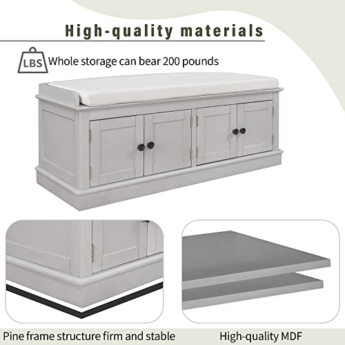 Storage Bench with 4 Doors and Adjustable Shelves U3634