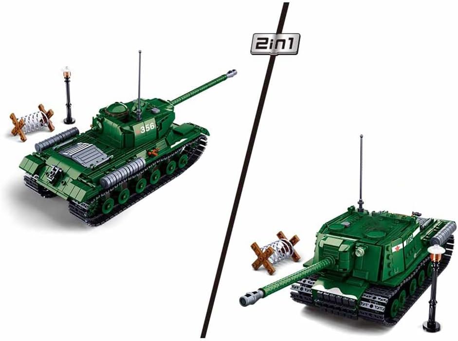 Heavy Tank Building Block Set with 3 Soldier Figures, 845 Pieces G4545