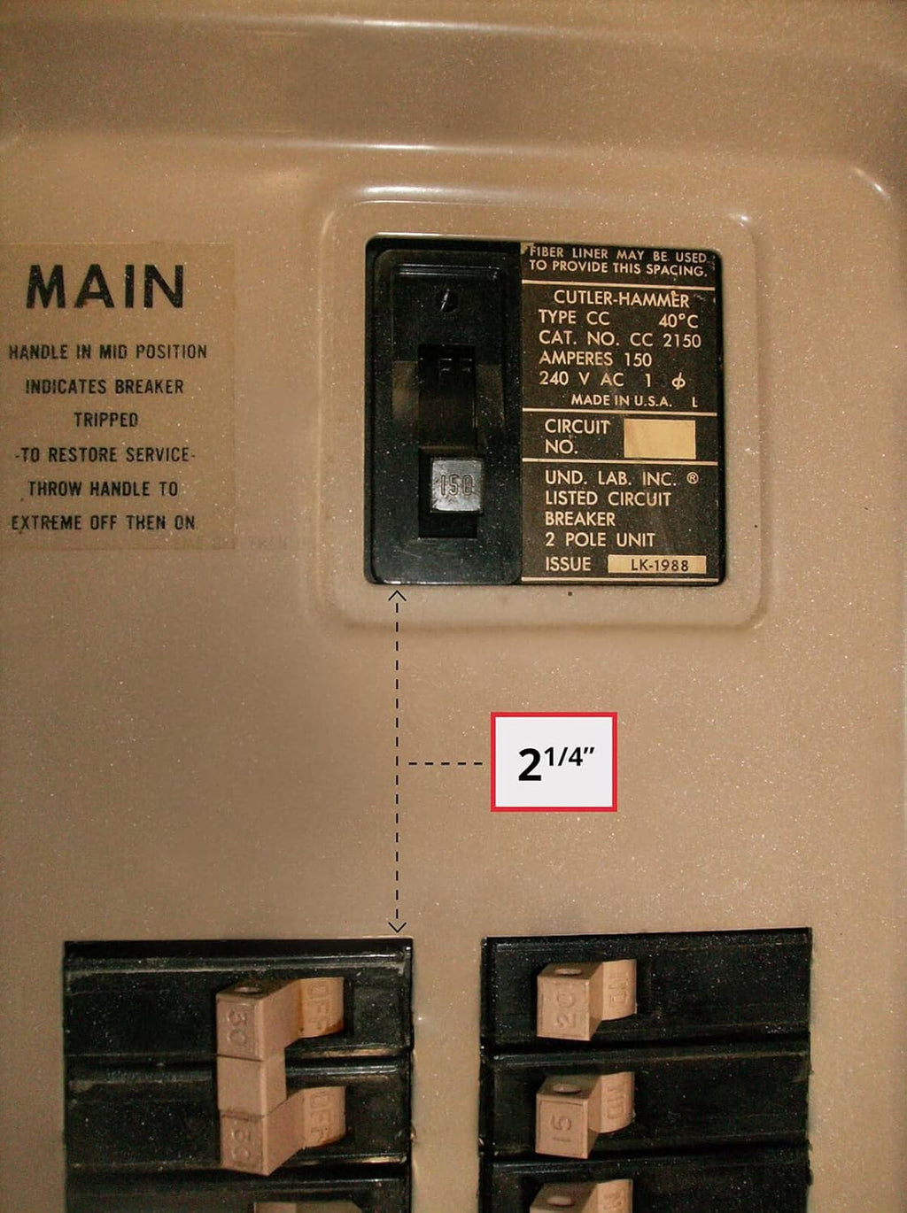 Generator Interlock Kit Vertical Throw Main 150-200 amp Panel V63483