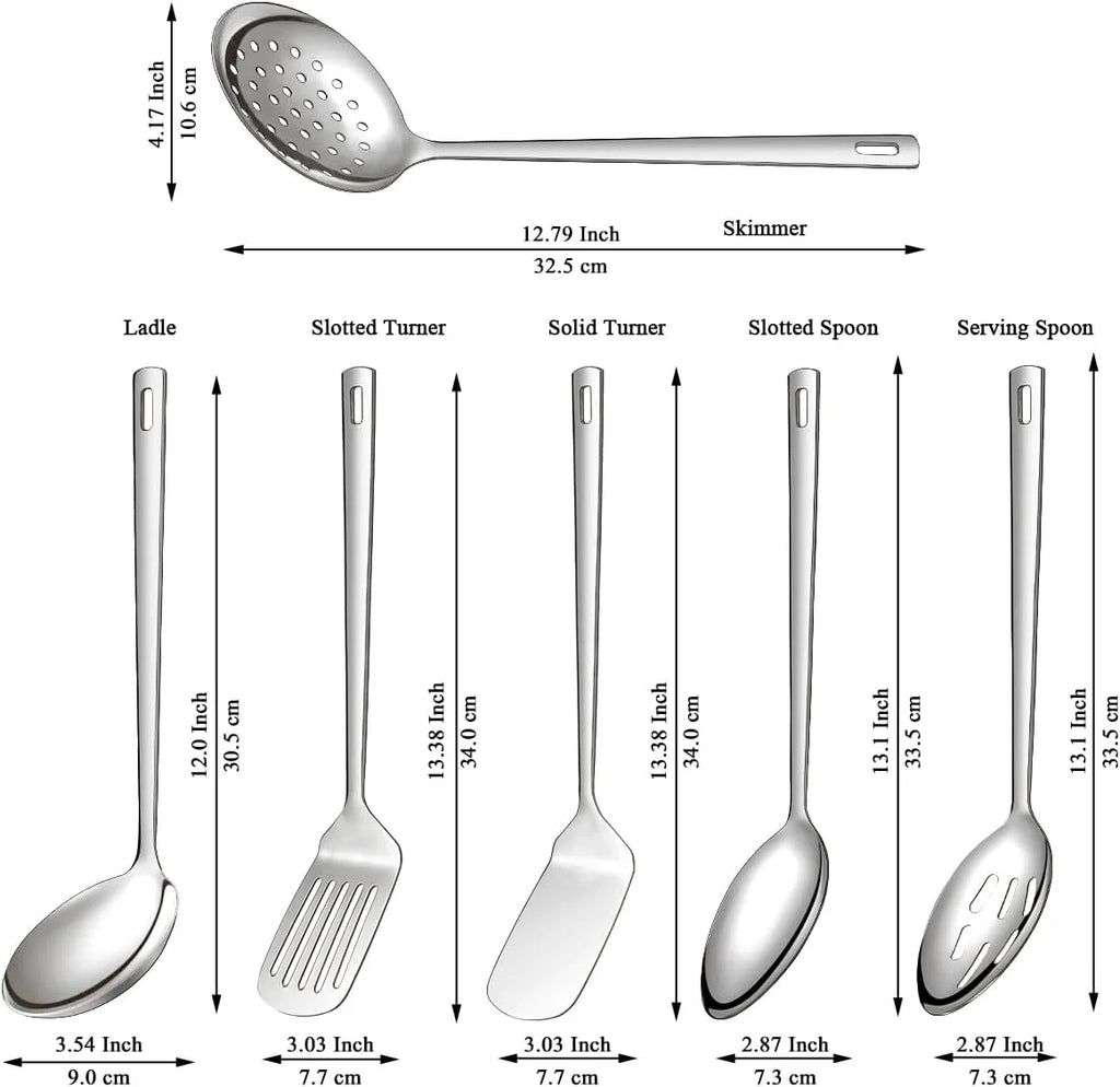 Titanium Plated Stainless Steel Kitchen Utensils Set, 6 Pieces O108