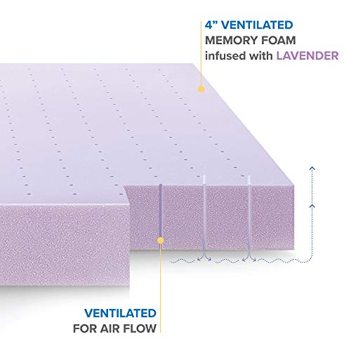Ventilated Memory Foam Mattress Topper with Lavender Infusion, Full T358073