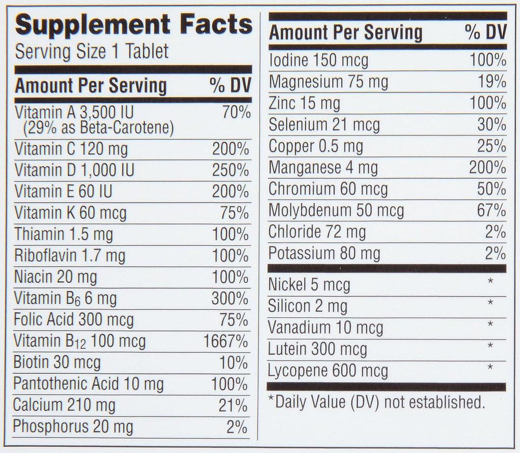 Multivitamin & Multimineral Supplement Tablets, 400 Count X396199