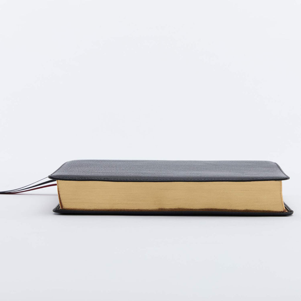 Reference Bible, Center-Column, Premium Goatskin Leather, Black, Red Letter Q11760