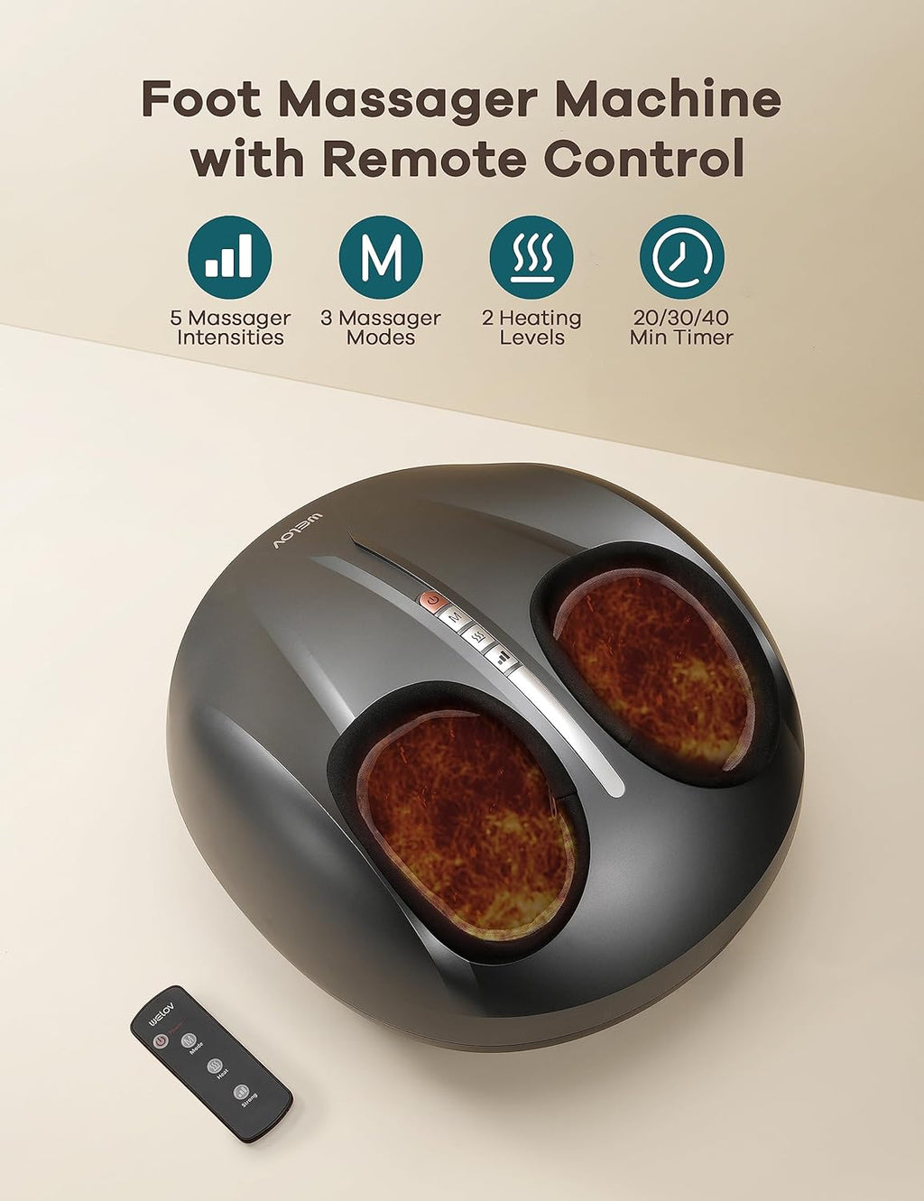 Foot Massager for Neuropathy Pain with Deep Kneading Shiatsu and Heat Q86968