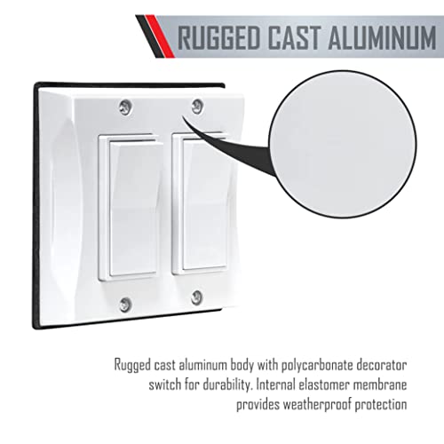 3-Gang Weatherproof Cover, Vertical Decorator Style Switches, White T677894