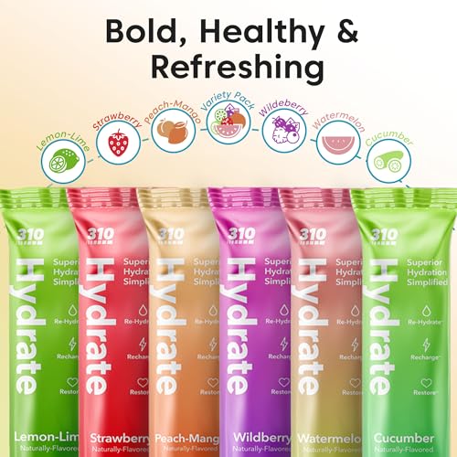 Lemon Lime Electrolyte Powder Packets, Sugar Free Hydration Drink Mix with Vitamins & Minerals, 30 Single Servings O638