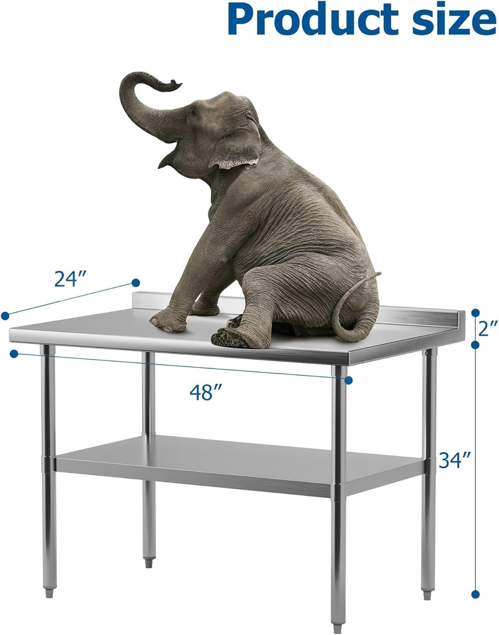 Stainless Steel Prep Table with Undershelf and Backsplash A417