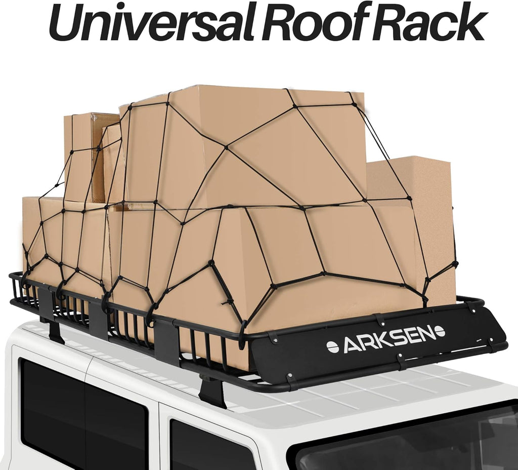 84 Inch Roof Rack Cargo Basket with Soft-Shell Waterproof Roof Bag for SUV, Trucks, Cars K802371