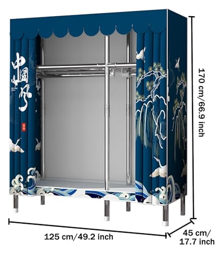 Portable Wardrobe Rack with Clothes Rail and Shelves N122