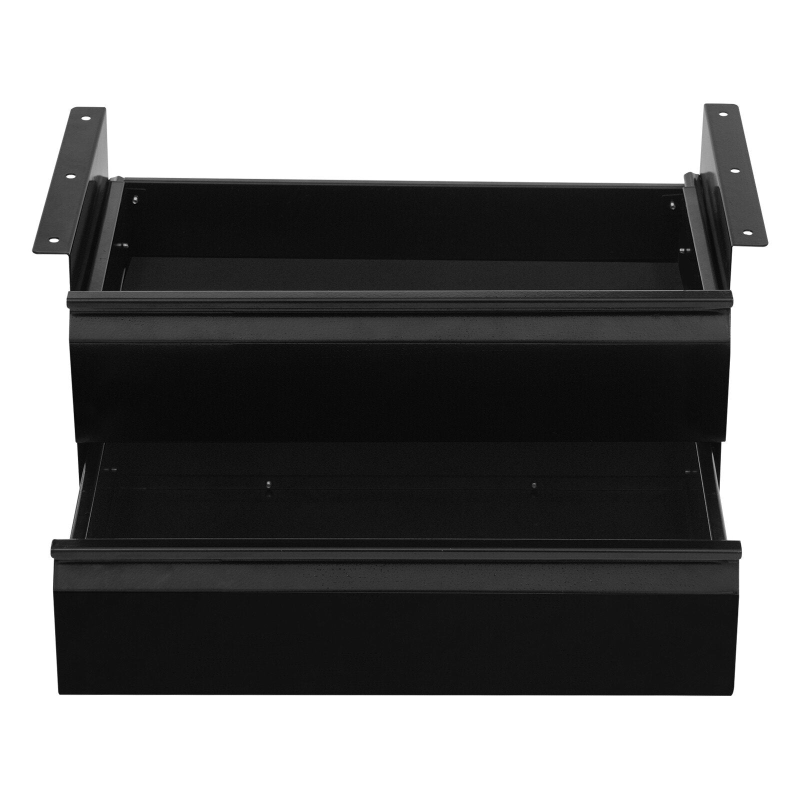 Under Desk Sliding Drawer Organizer, Black Steel Pull-Out Storage Tray F149