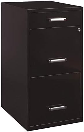 Metal Organizer Pencil Drawer Vertical File Cabinet, 18", Black V320