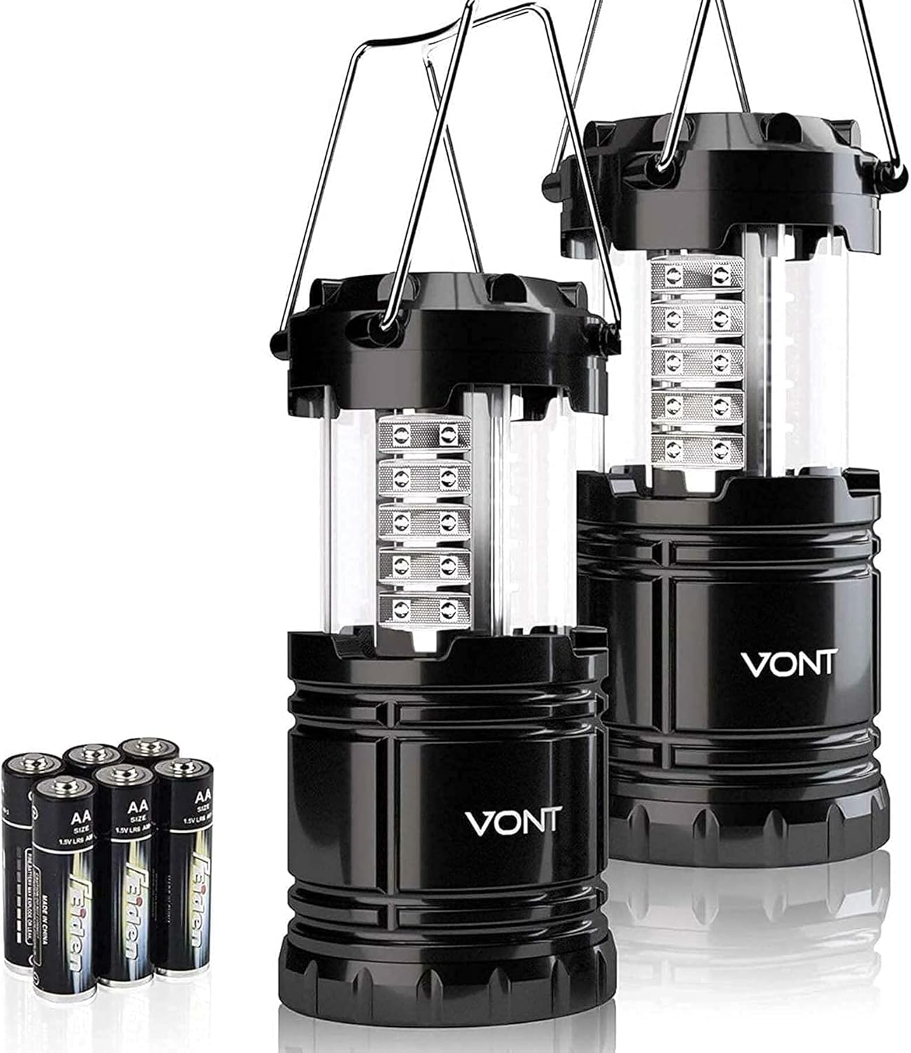 8 Pack LED Camping Lantern, Collapsible, Batteries Included O351