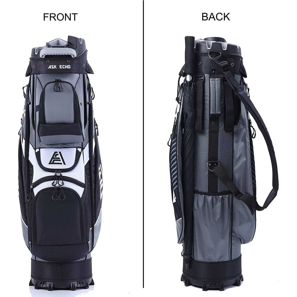 Golf Cart Bag with 14 Way Organizer Divider Top and Rain Cover K8996
