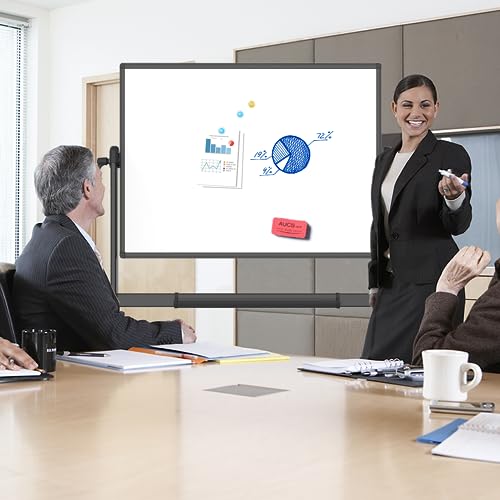 Double-Sided Magnetic Mobile Whiteboard, 48 x 36 Inches L482