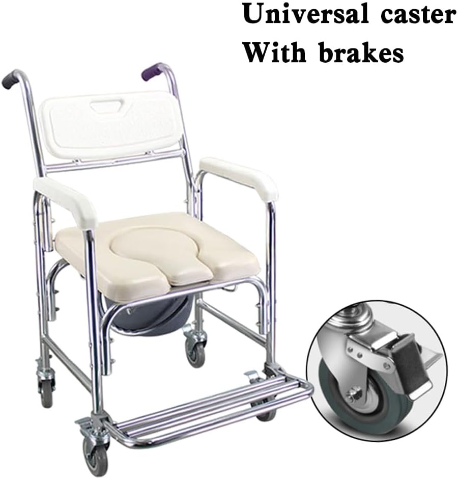 Multifunction Wheeled Mobile Toilet Commode Shower Chair for Elderly L187782