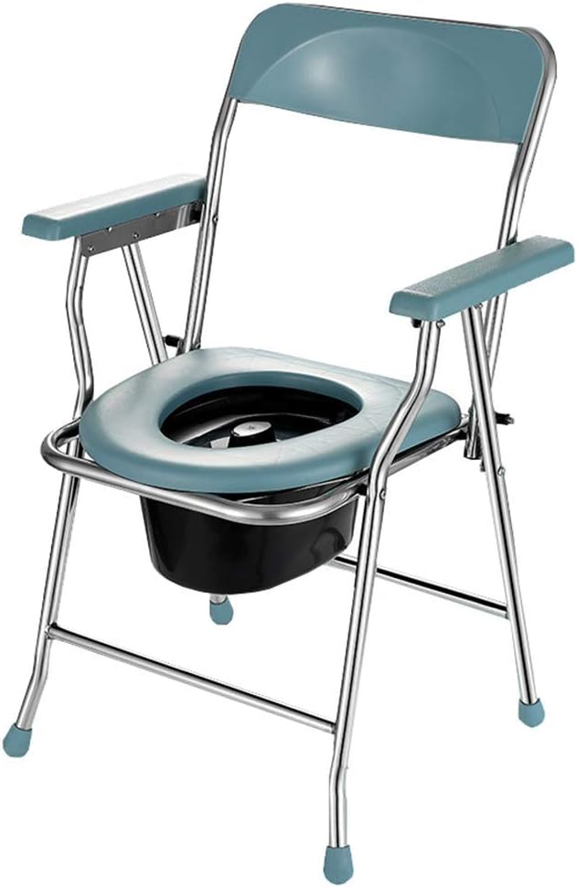 Commode Chair Bathroom Safety Frame Toilet Seat Shower Chair Folding Bedside Potty Chair for Elderly Seniors Disabled W1178