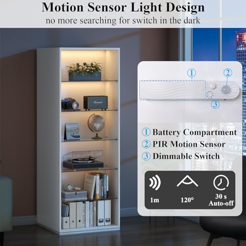Rotating Shoe Rack with Sensor Light and Glass Shelves A760
