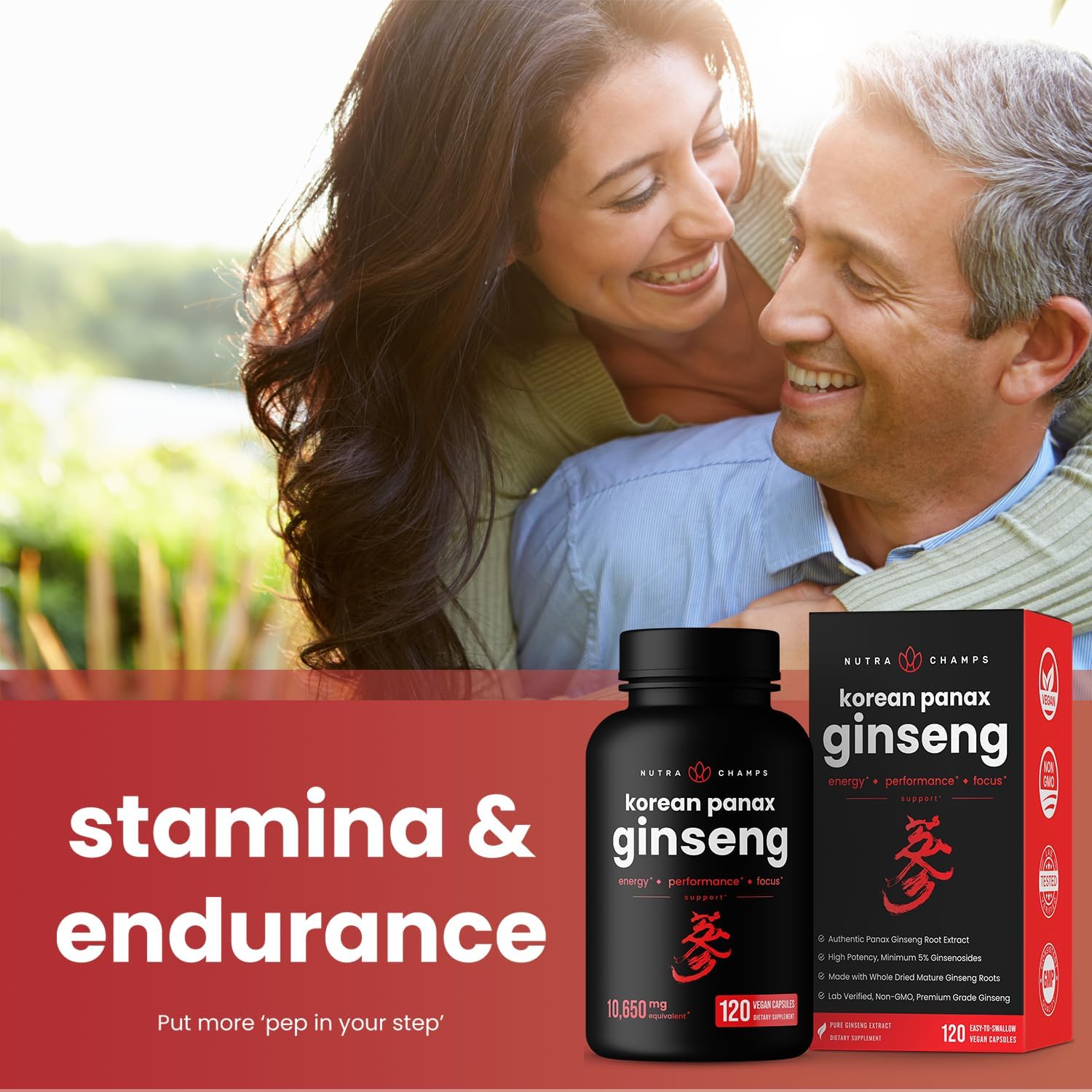 Korean Red Panax Ginseng Capsules for Energy and Immune Support F489623
