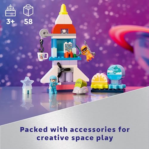 3 in 1 Space Shuttle Adventure Rocket Ship Building Set, Educational Space Discovery Toy for 3-Year-Olds and Up H92470